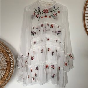 Floral embroidered dress
